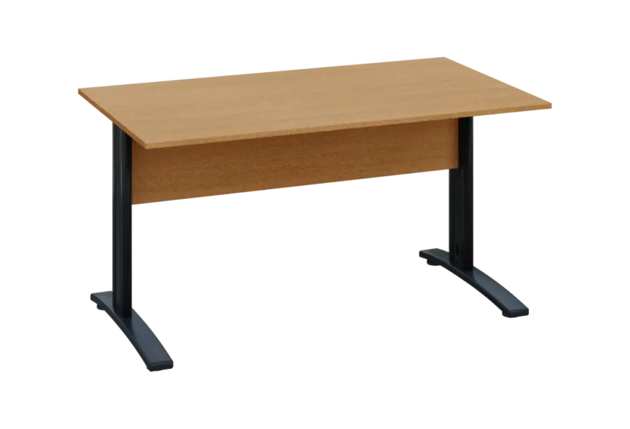 EPK 18 - 14 stůl kancelářský, kovová podnož černá, deska 18 mm, široký 1400 mm, buk Royal